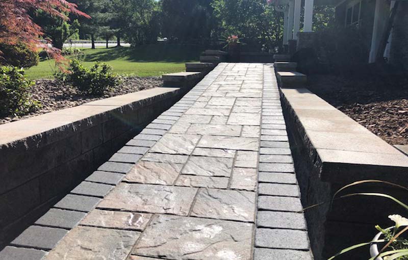 stone walkway hardscaping